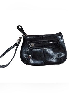 New York and Company Black Patent Wristlet Pouch - Classic Everyday Clutch